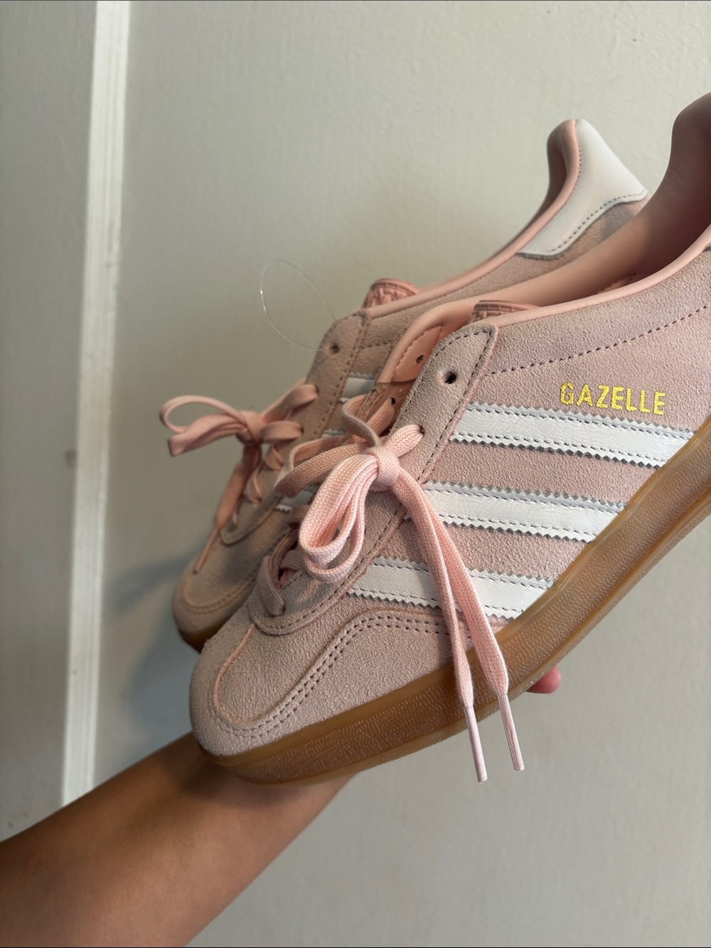 adidas Gazelle Pastel Pink Suede Sneakers with White Stripes - Picture 5 of 13